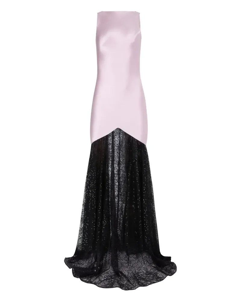 Nina Ricci Mermaid Maxikleid mit Spitzendetail - Rosa Rosa