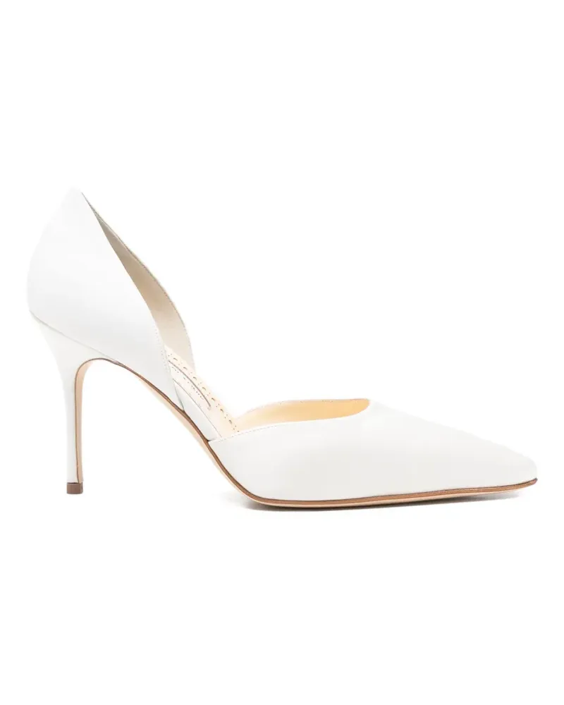 Manolo Blahnik Taylerbinu pointed heeled pumps - Weiß Weiß