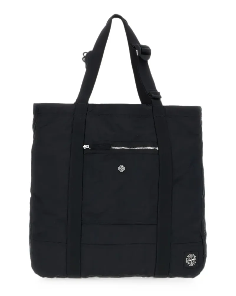 Stone Island Shopper mit Logo-Patch - Schwarz Schwarz