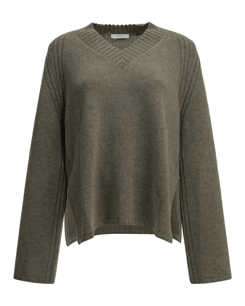 Fedeli Adalia Cash V-neck ribbed-trim sweater - Grün Grün