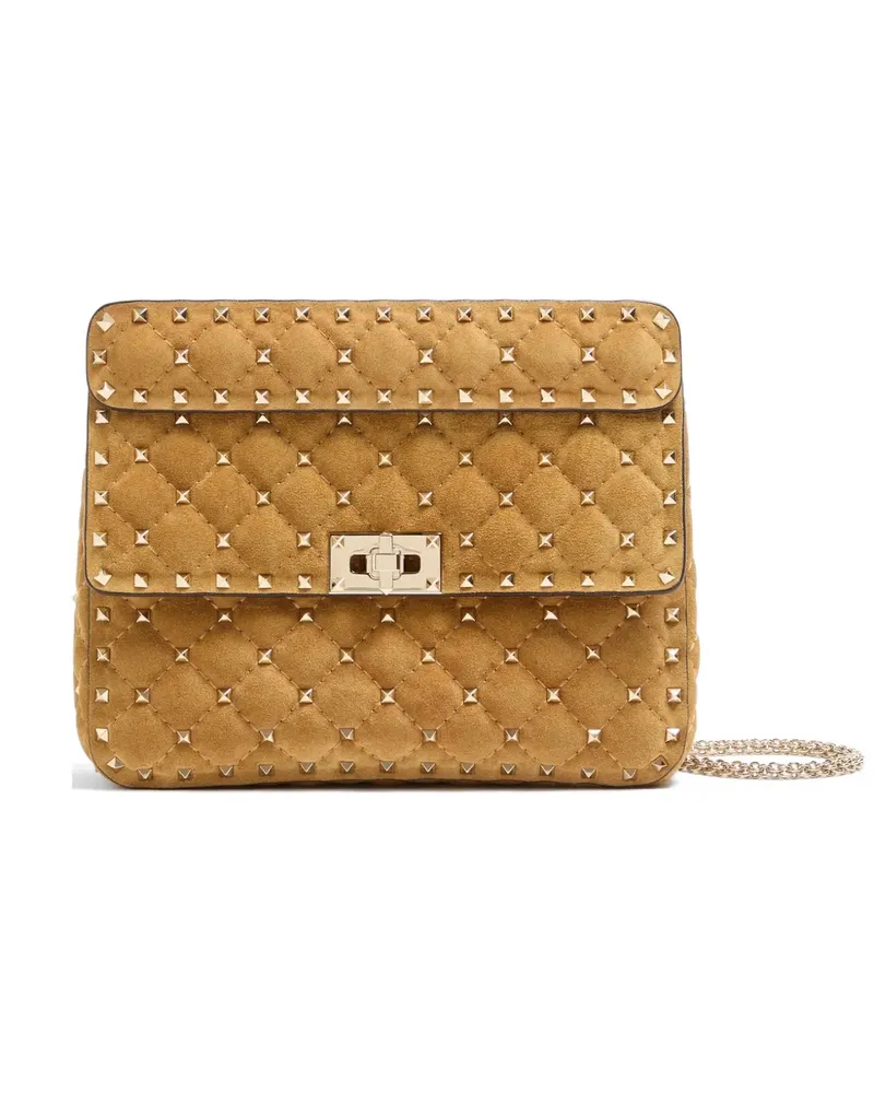 Valentino Garavani Rockstud Spike mittelgroße Wildledertasche - Nude Nude