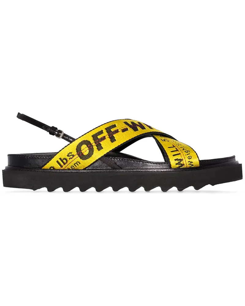 OFF-WHITE Sandalen mit überkreuzten Riemen - Schwarz Schwarz