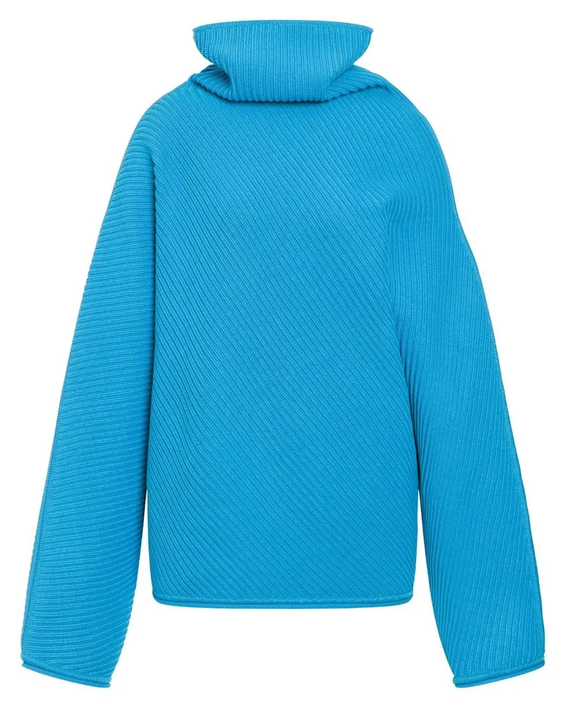 Philosophy Di Lorenzo Serafini Gerippter Pullover mit Stehkragen - Blau Blau