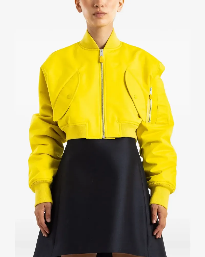 Balenciaga Cropped-Bomberjacke - Gelb Gelb