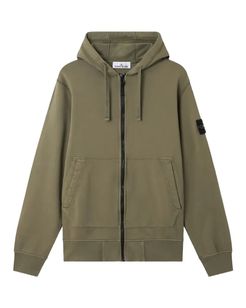 Stone Island Kapuzenjacke mit Logo-Patch - Grün Grün