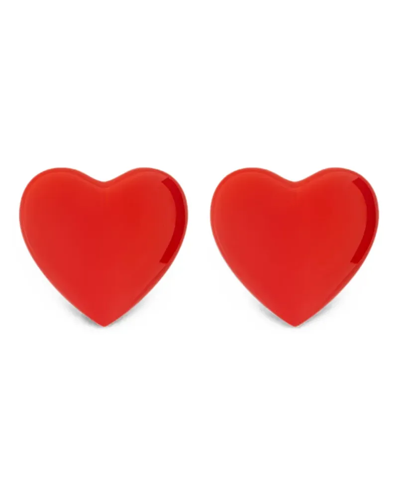 Moschino Ohrclips mit Herzmotiv - Rot Rot