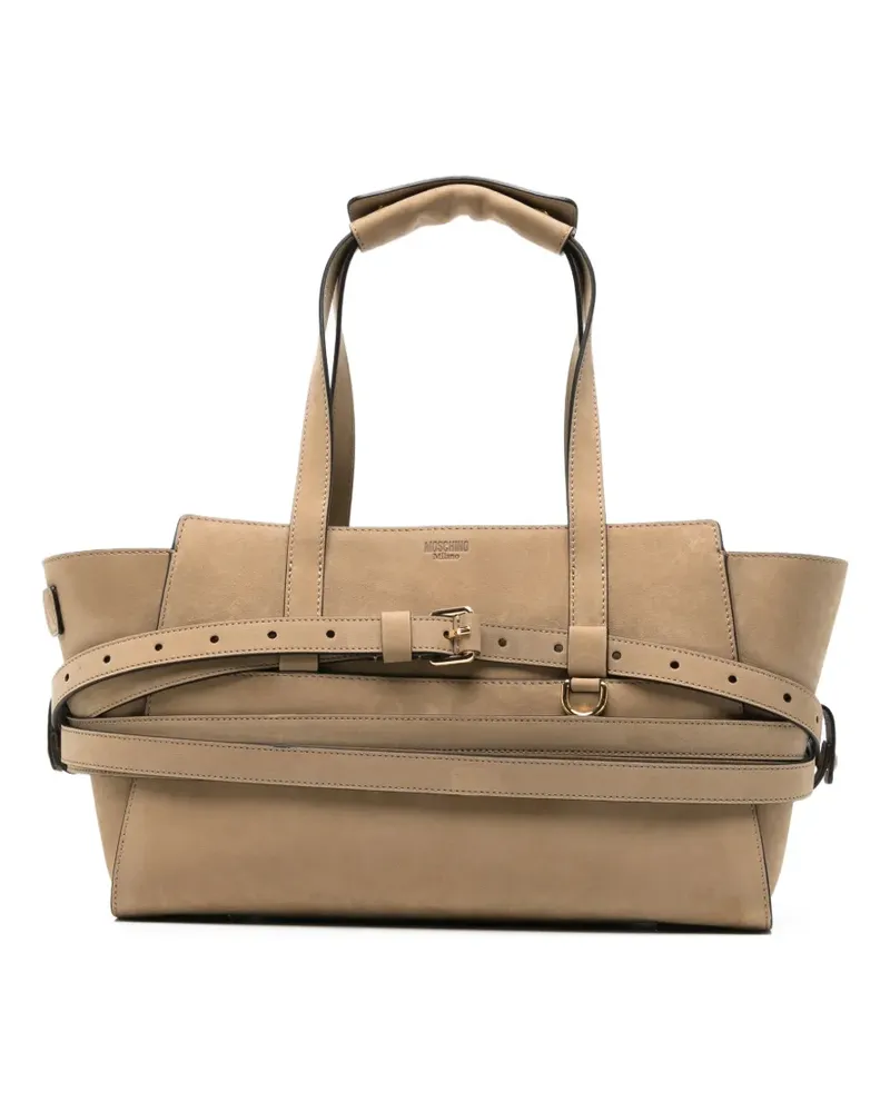 Moschino Tie Me buckle-detail shoulder bag - Nude Nude