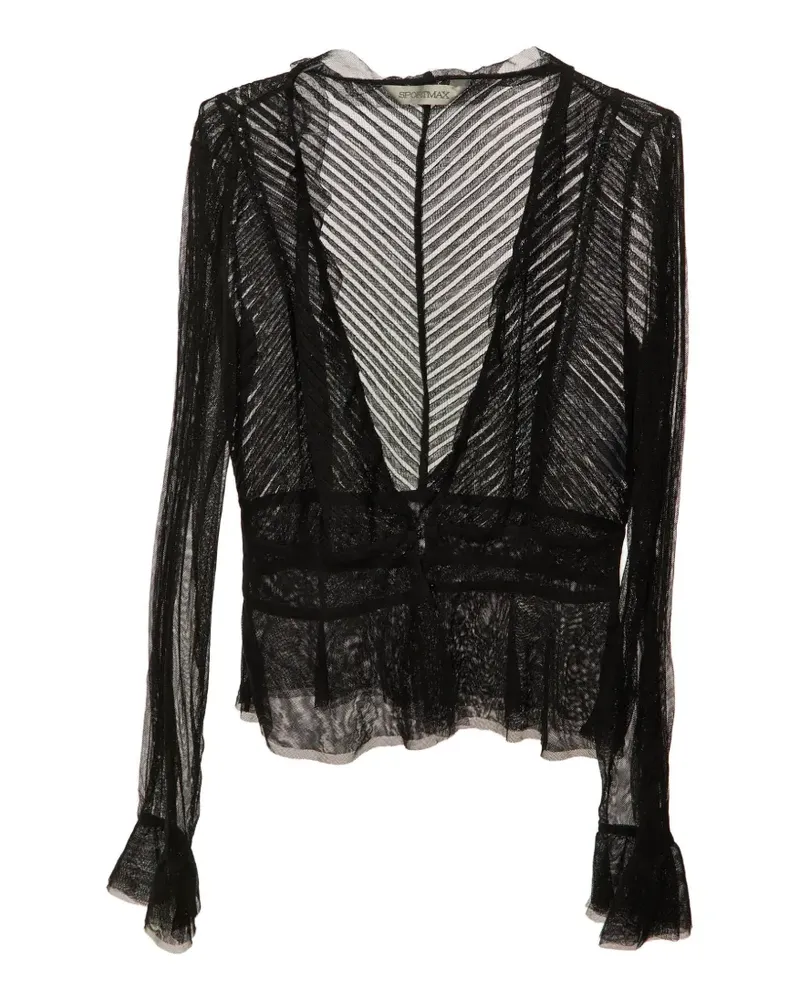 SPORTMAX Semi-transparente Bluse - Schwarz Schwarz