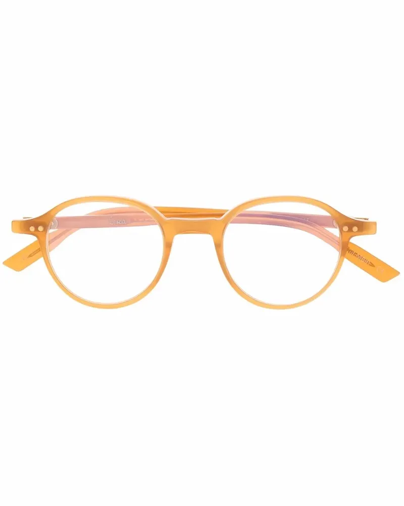 Lesca Brille mit rundem Gestell - Braun Braun