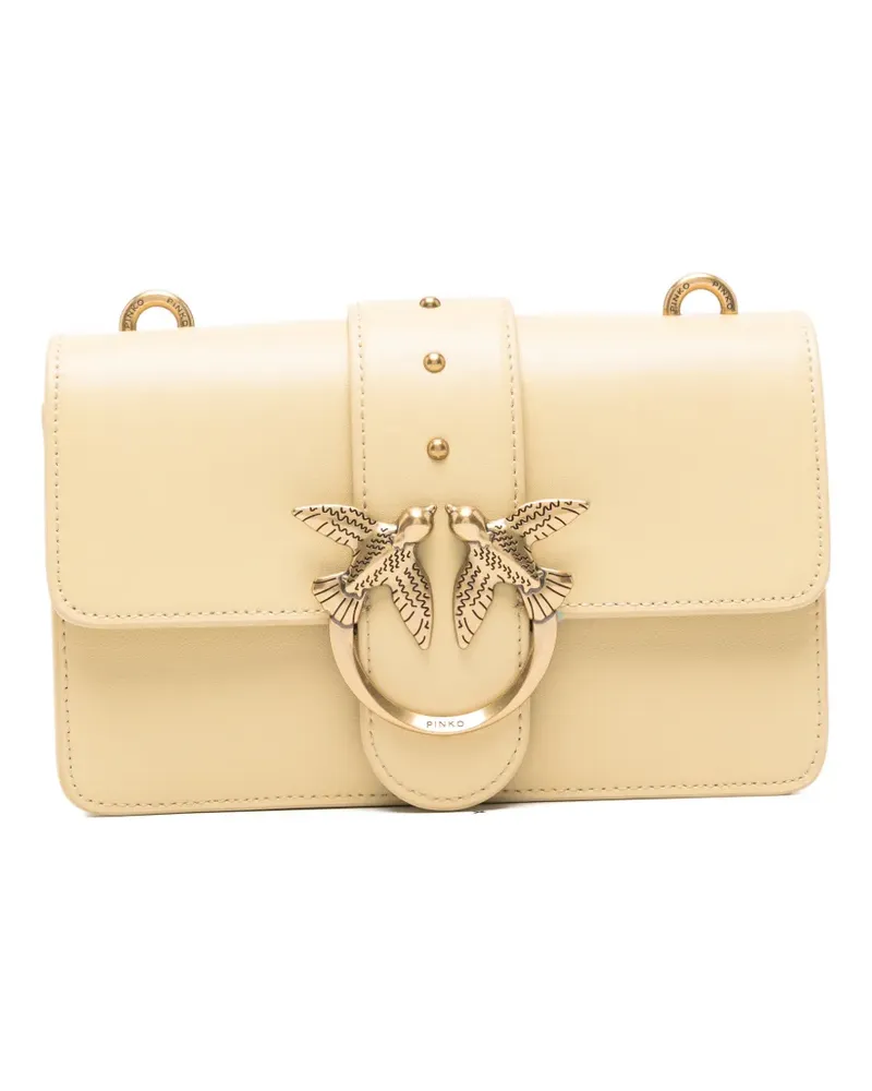 Pinko Love Birds stud-embellished leather shoulder bag - Nude Nude
