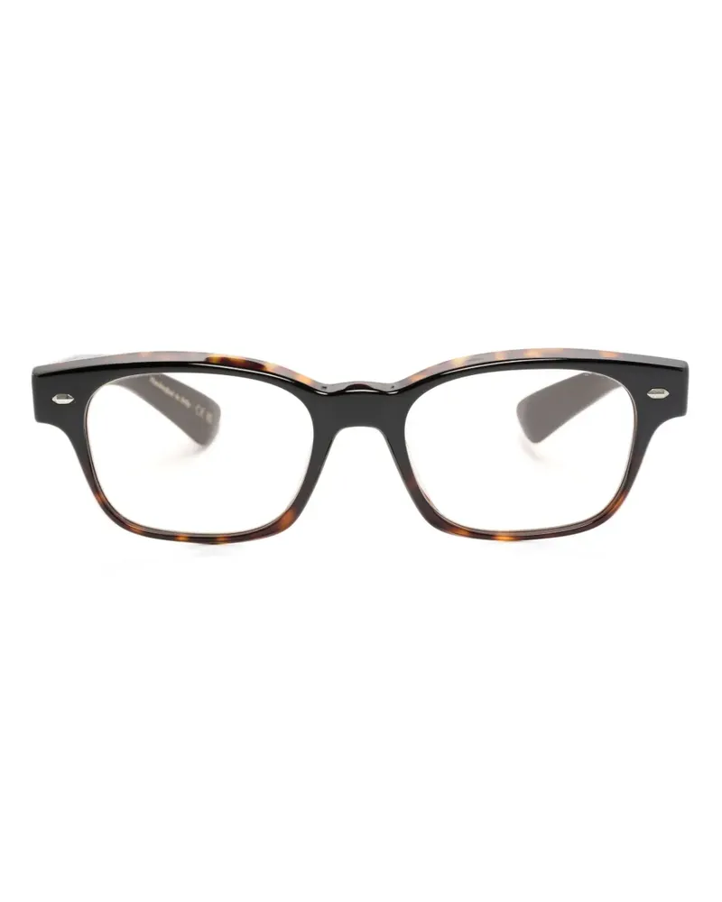 Oliver Peoples Eckige Brille in Schildpattoptik - Schwarz Schwarz