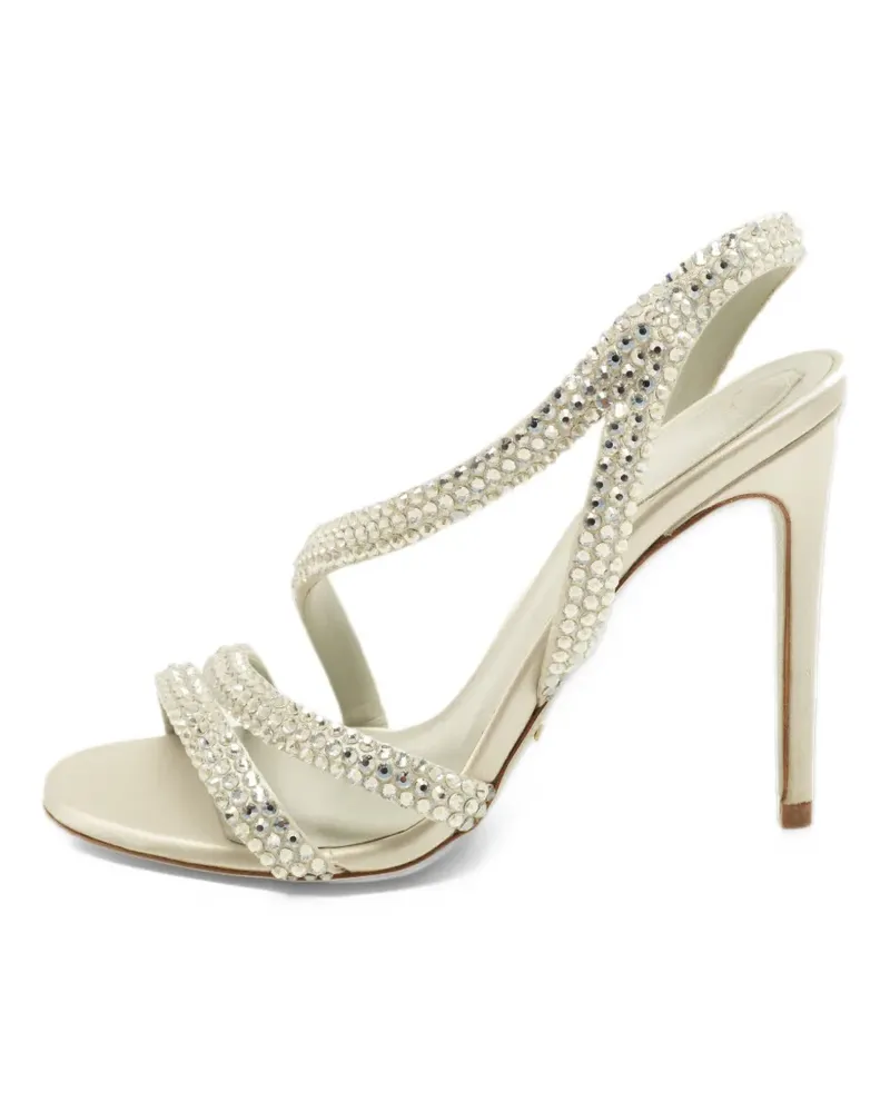 René Caovilla Lisa Slingback-Sandalen mit Kristallen - Silber Silber