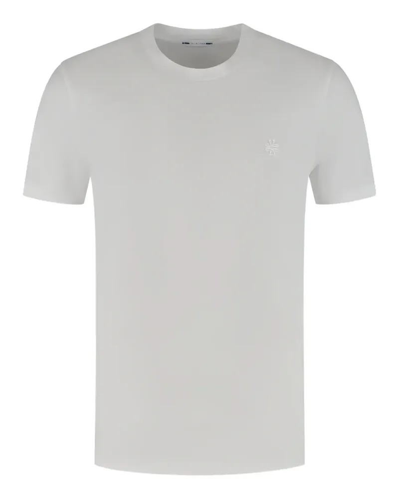 Jacob Cohën T-Shirt mit Blumenstickerei - Weiß Weiß