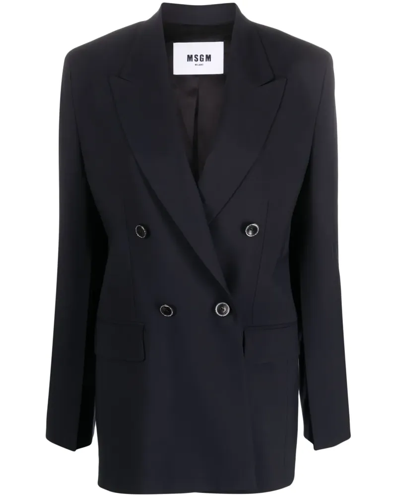 MSGM Doppelreihiger Blazer - Blau Blau