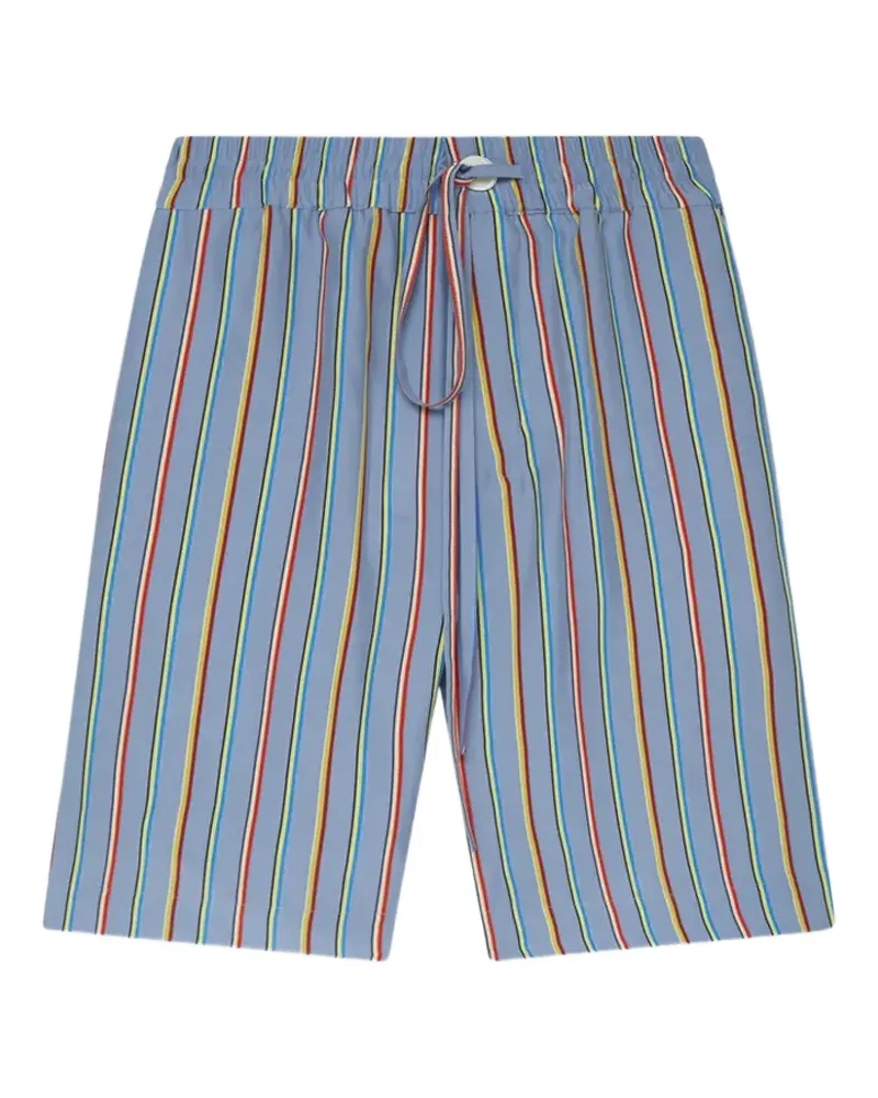 The Elder Statesman Gestreifte Shorts aus Seide - Blau Blau
