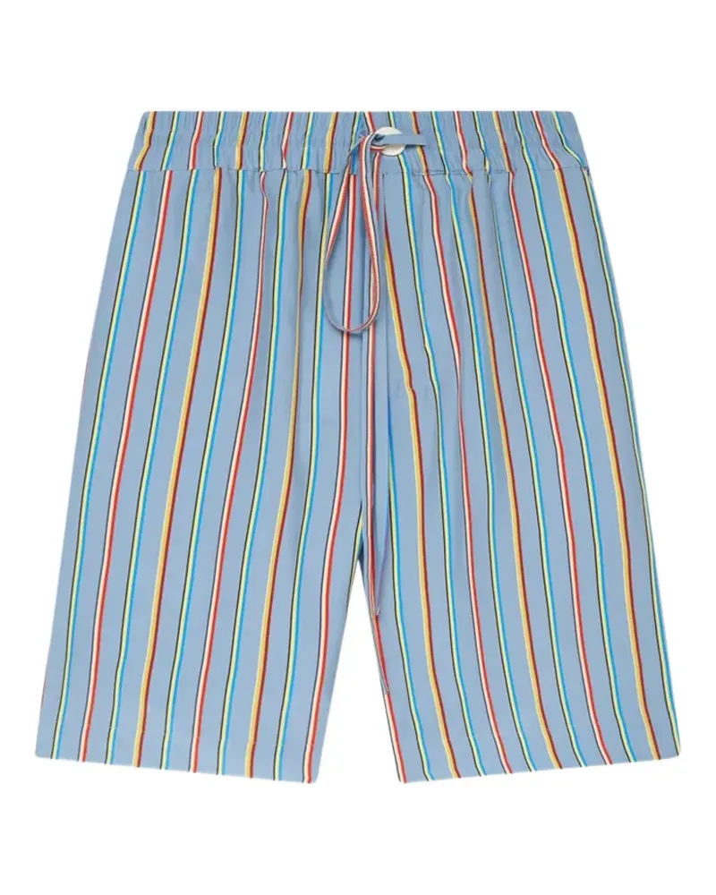 The Elder Statesman Gestreifte Shorts aus Seide - Blau Blau
