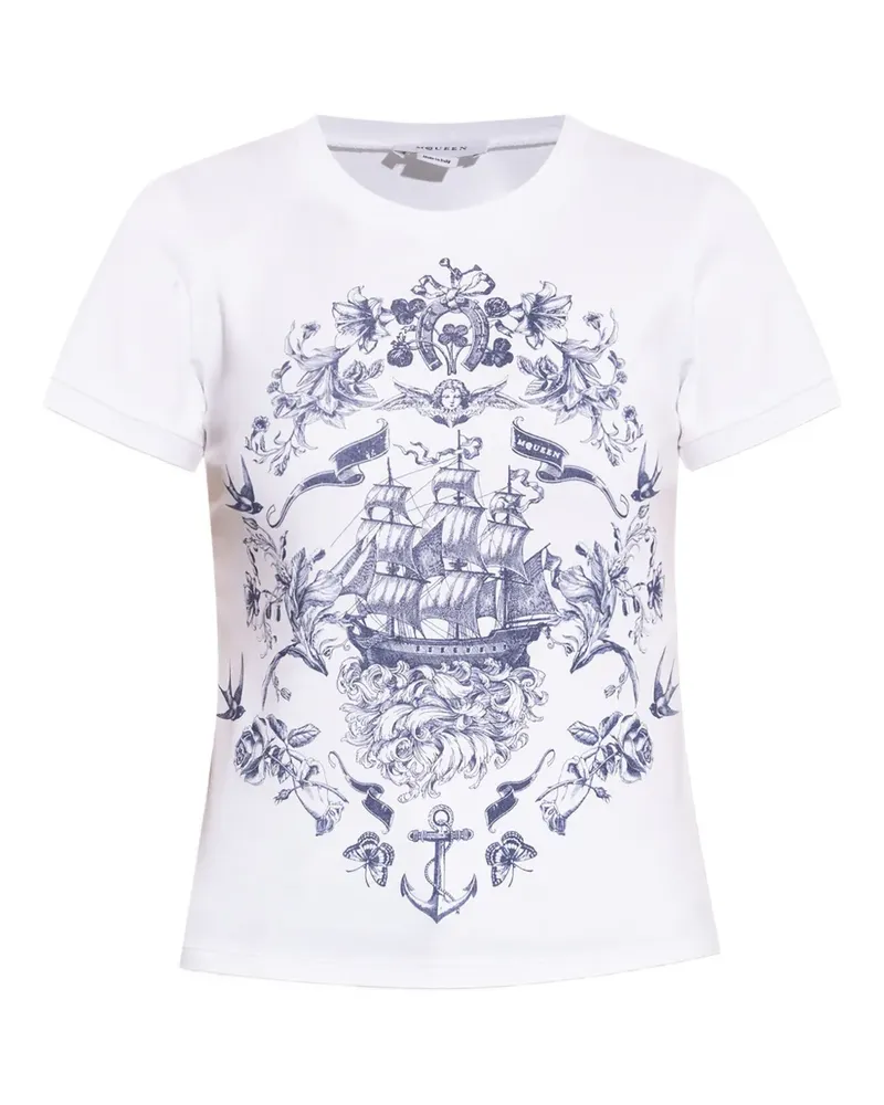 Alexander McQueen T-Shirt mit grafischem Print - Weiß Weiß