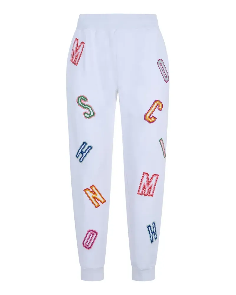 Moschino logo-embroidered track pants - Weiß Weiß
