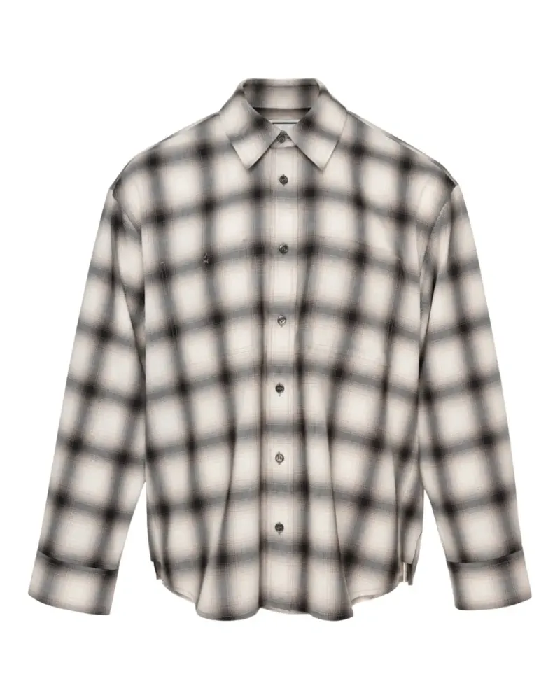 Wooyoungmi check-print long-sleeve shirt - Schwarz Schwarz