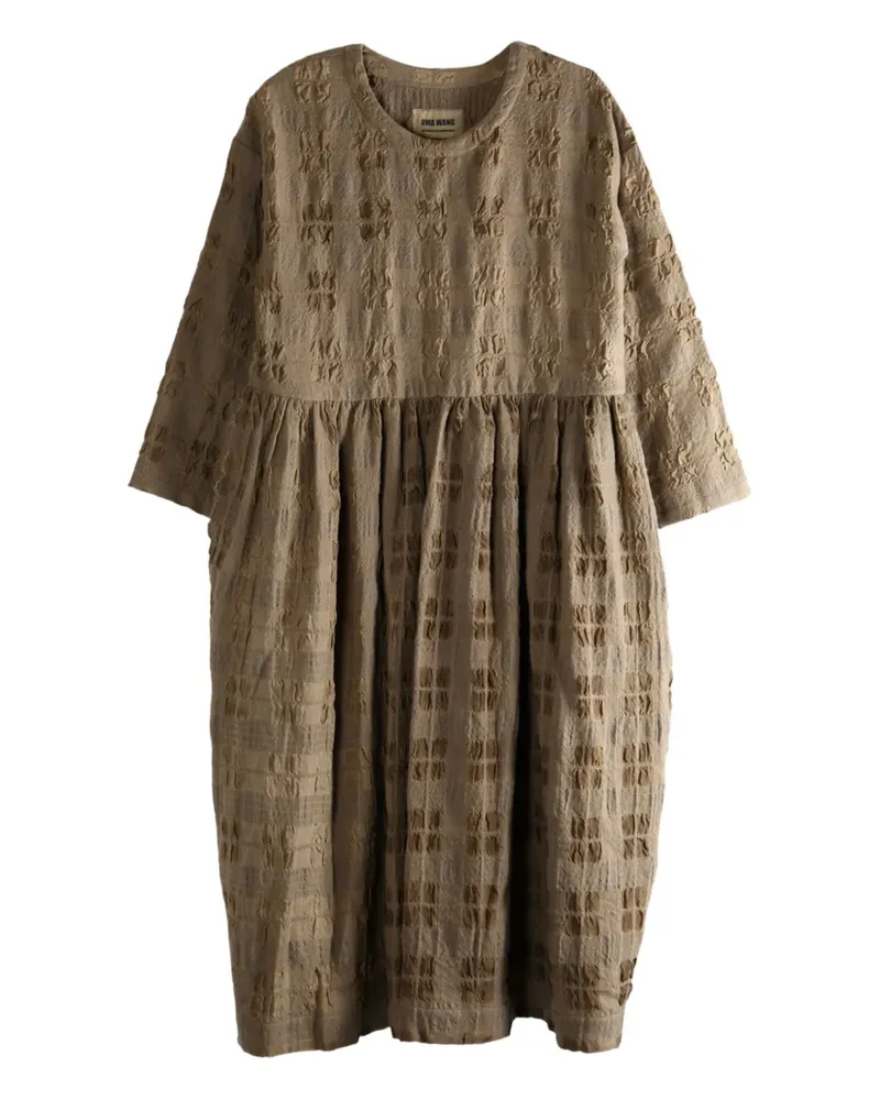 Uma Wang check-pattern midi dress - Braun Braun