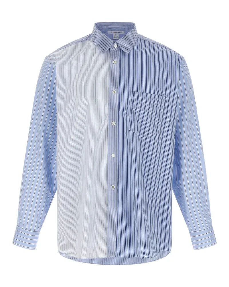Comme des Garçons patchwork striped shirt - Blau Blau
