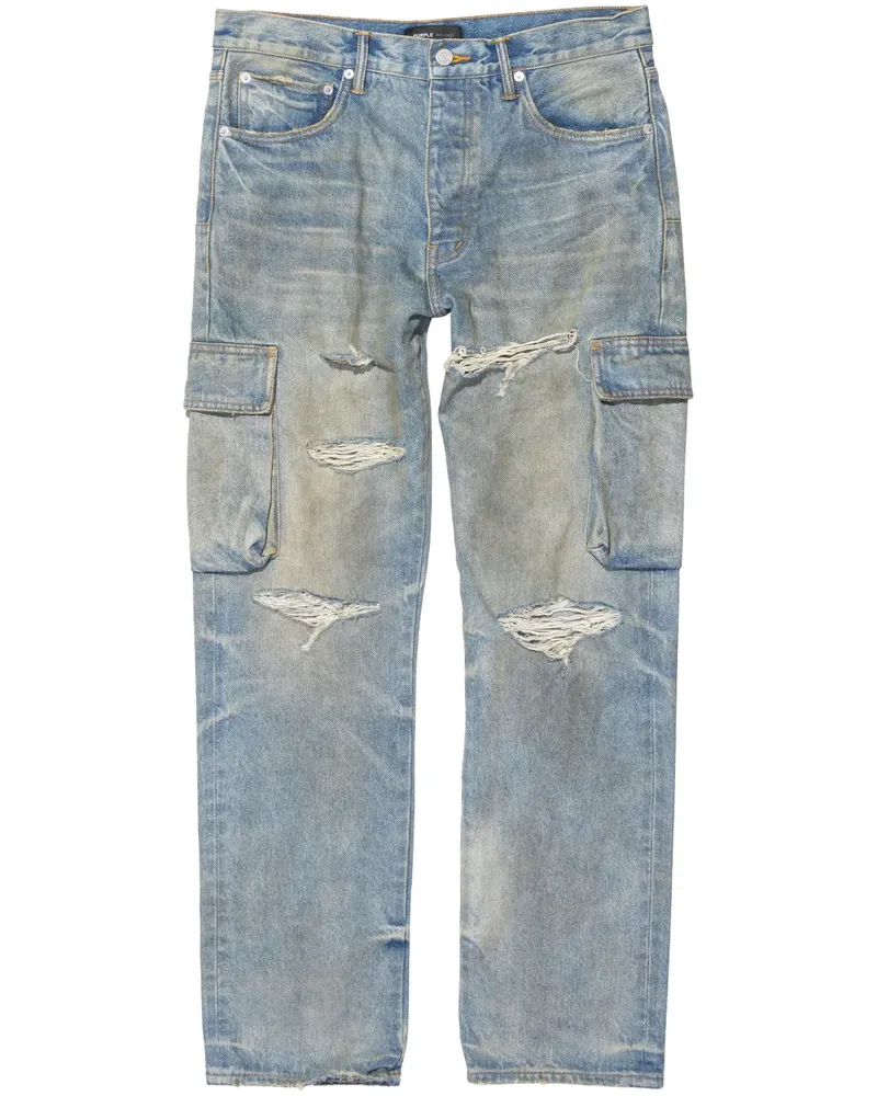 PURPLE BRAND Jeans im Distressed-Look - Blau Blau