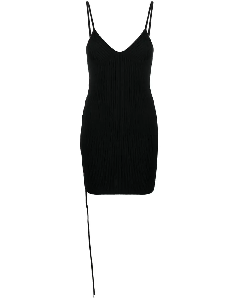 OFF-WHITE Minikleid mit V-Ausschnitt - Schwarz Schwarz