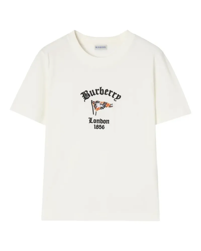 Burberry Check-flag cotton T-shirt - Nude Nude