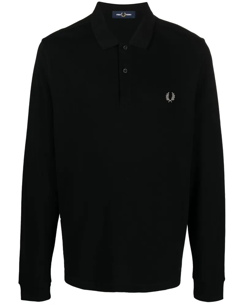 Fred Perry Poloshirt mit Wappen - Schwarz Schwarz
