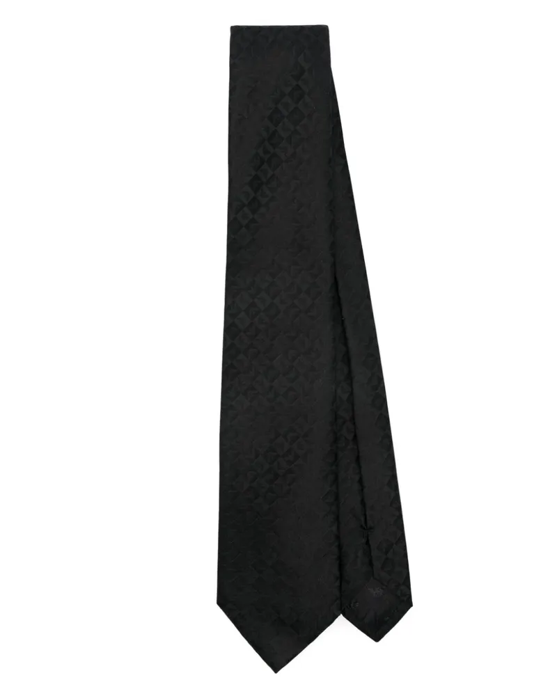 Emporio Armani Jacquard-Krawatte mit Logos - Schwarz Schwarz
