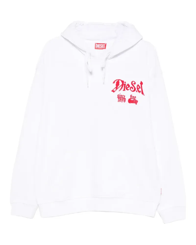 Diesel logo-detail drawstring hoodie - Weiß Weiß