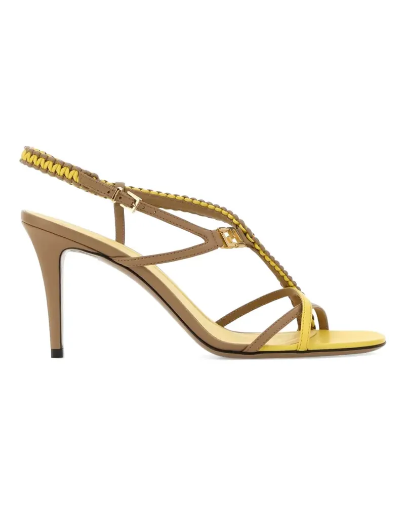 Fendi FFold two-tone ffold leather sandals - Gelb Gelb