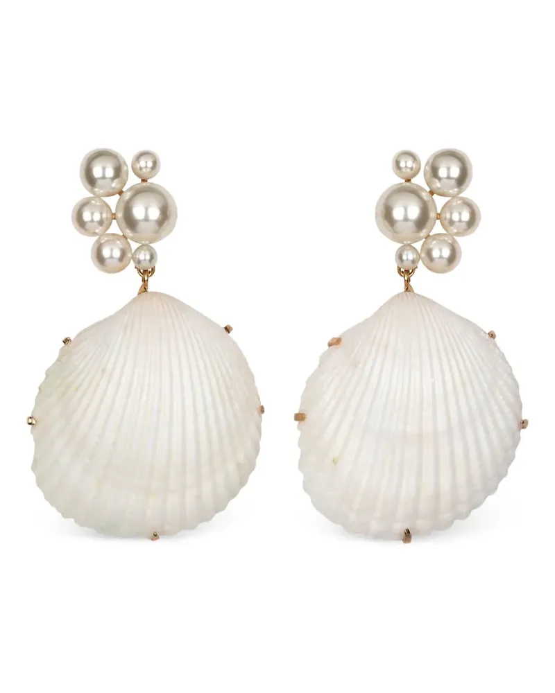 Jennifer Behr Sela shell-pendant earrings - Gold Gold