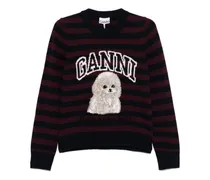Gestrickter Intarsien-Pullover - Blau