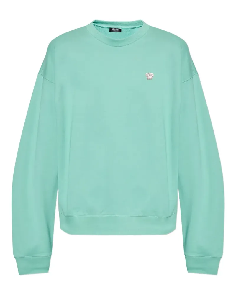Versace Sweatshirt mit Logo-Stickerei - Grün Grün
