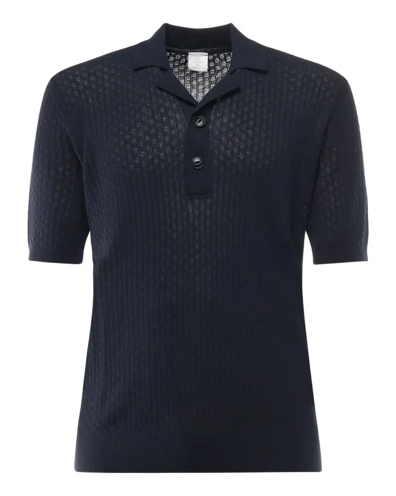 Eleventy Strukturiertes Poloshirt - Blau Blau