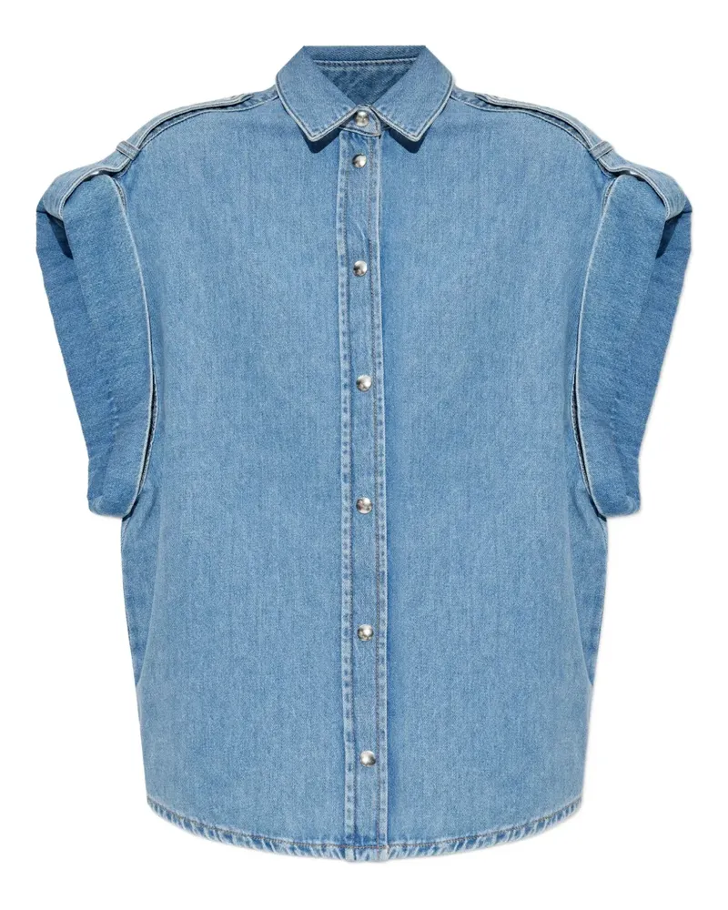 IRO Jeanshemd mit Puffärmeln - Blau Blau