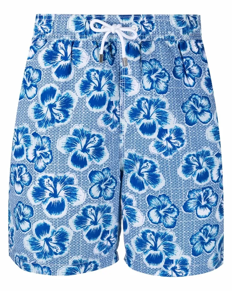 Hackett Badeshorts mit Blumen-Print - Blau Blau