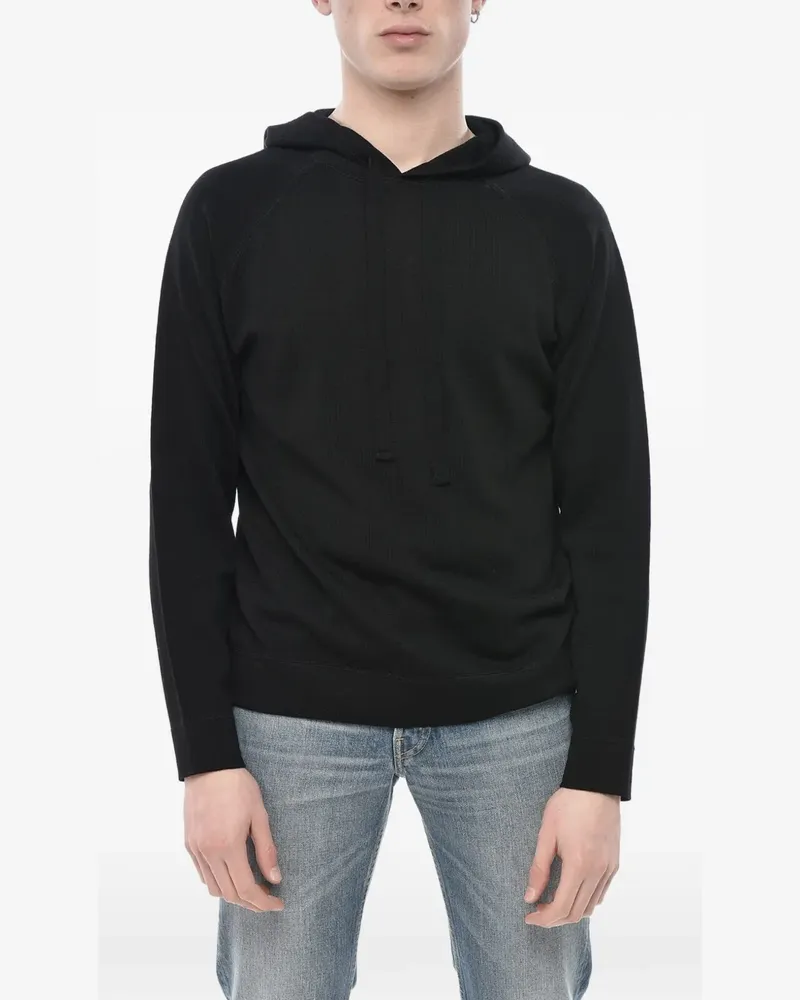 Paolo Pecora Milano Hoodie aus Wolle - Schwarz Schwarz