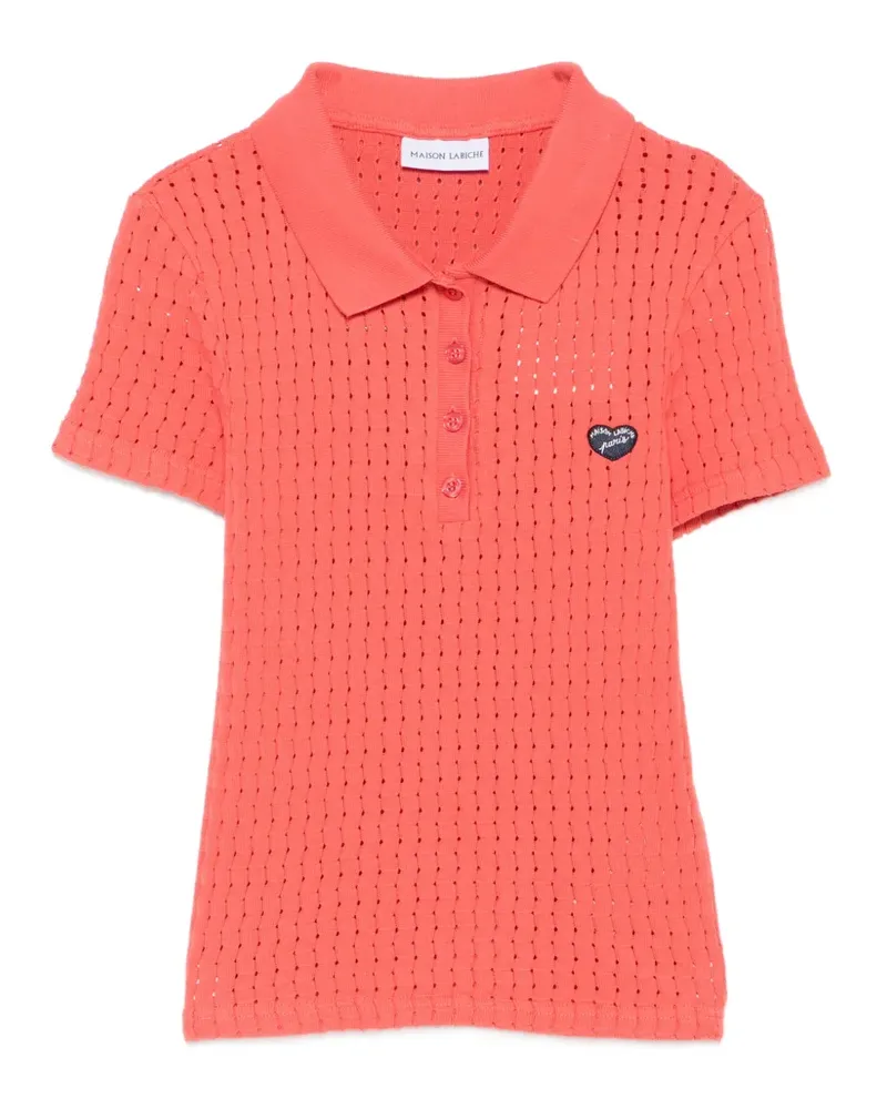 Maison Labiche Poloshirt mit Herz-Applikation - Orange Orange