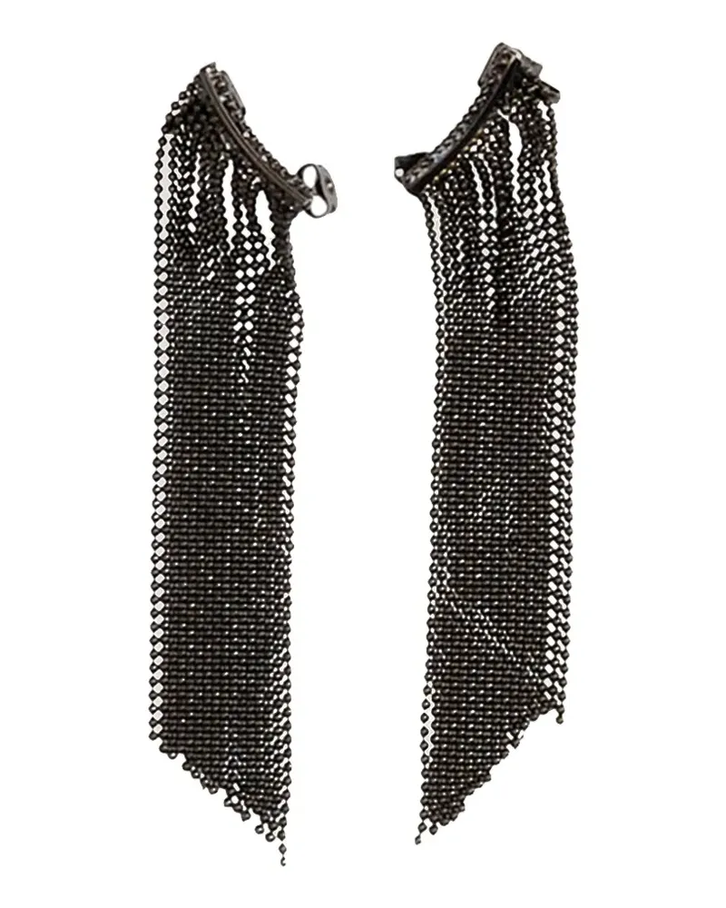 Fabiana Filippi Ear Cuffs mit Fransen - Schwarz Schwarz