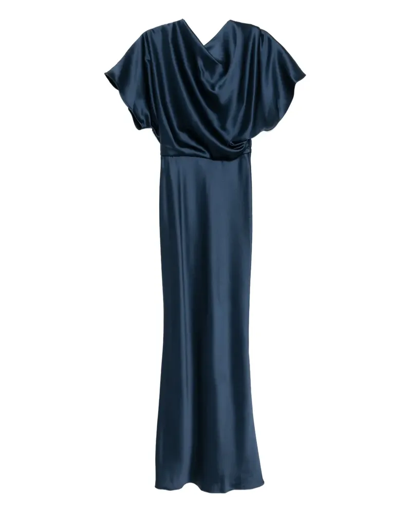 Amsale Drapiertes Abendkleid aus Satin - Blau Blau