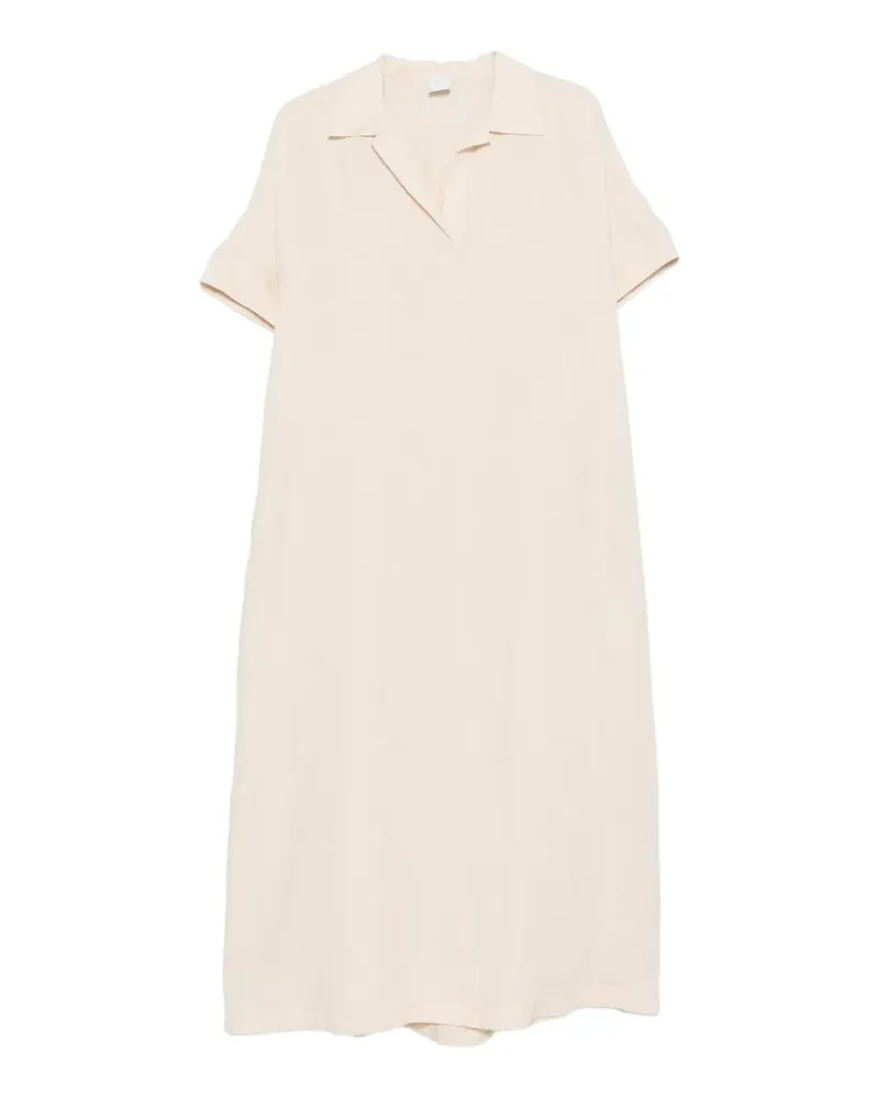 Eleventy spread-collar short-sleeve dress - Nude Nude