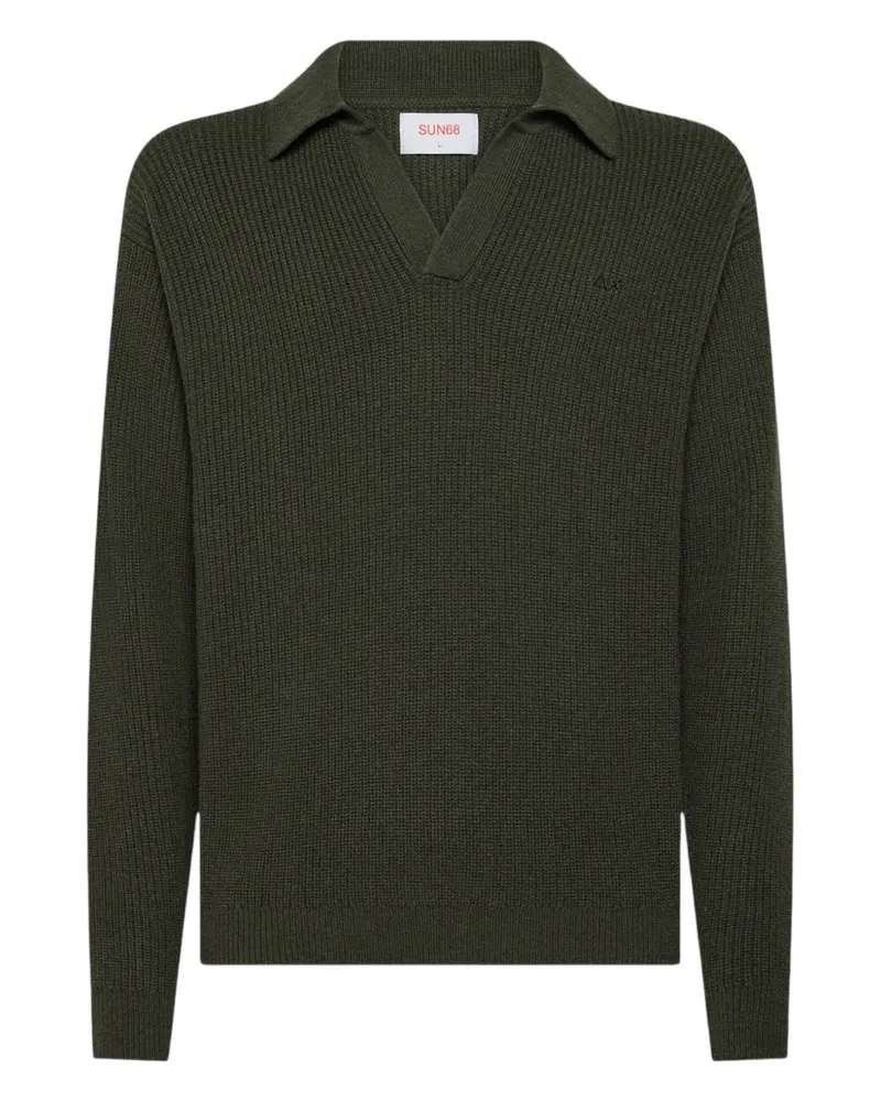 Sun68 Pullover mit Poloshirtkragen - Grün Grün