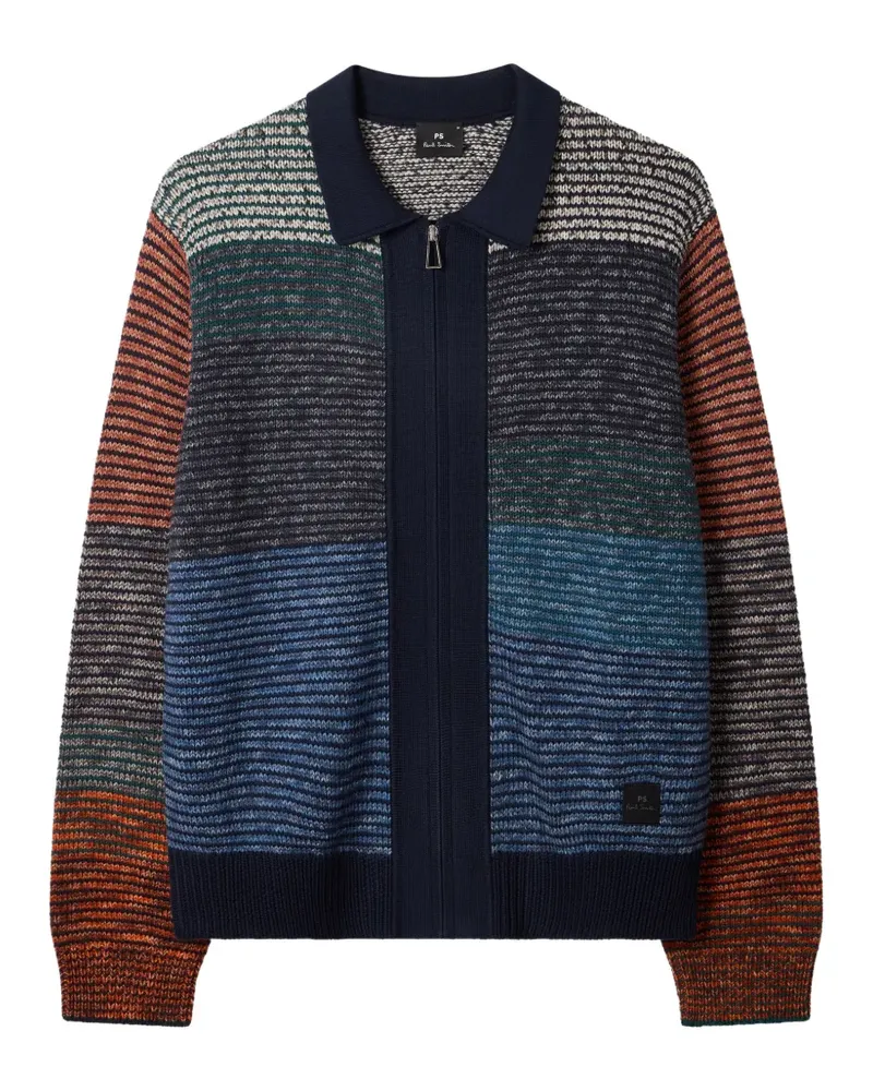 Paul Smith striped zip cardigan - Blau Blau