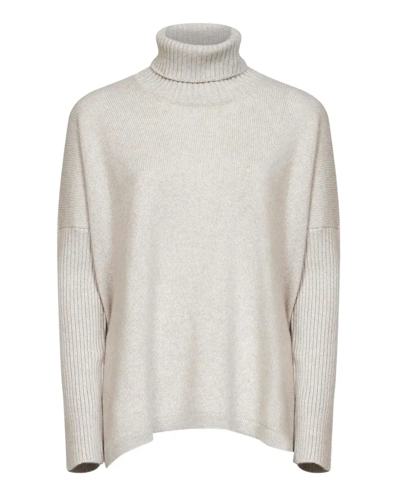 Blanca Gerippter Rollkragenpullover - Nude Nude