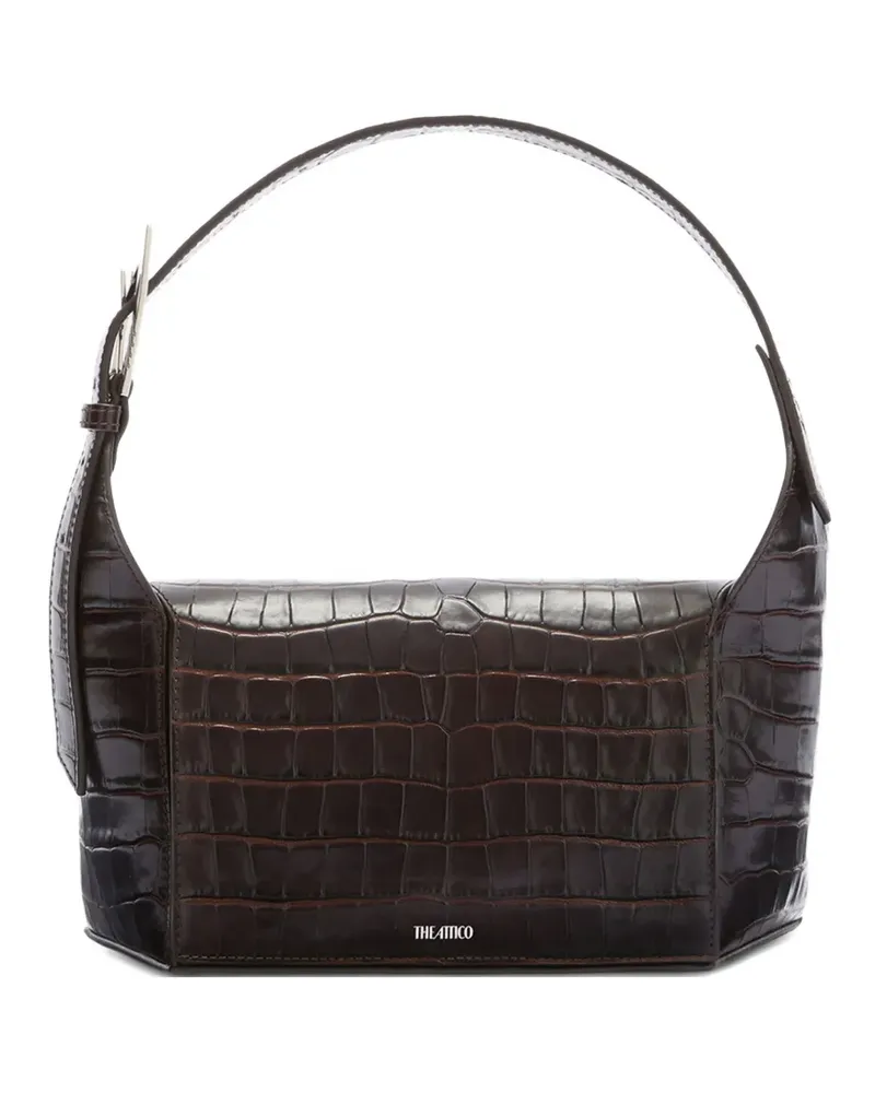 ATTICO 7/7 Schultertasche mit Kroko-Effekt - Braun Braun