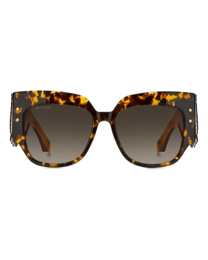 Etro Sonnenbrille in Schildpattoptik mit Blütendetail - Braun Braun