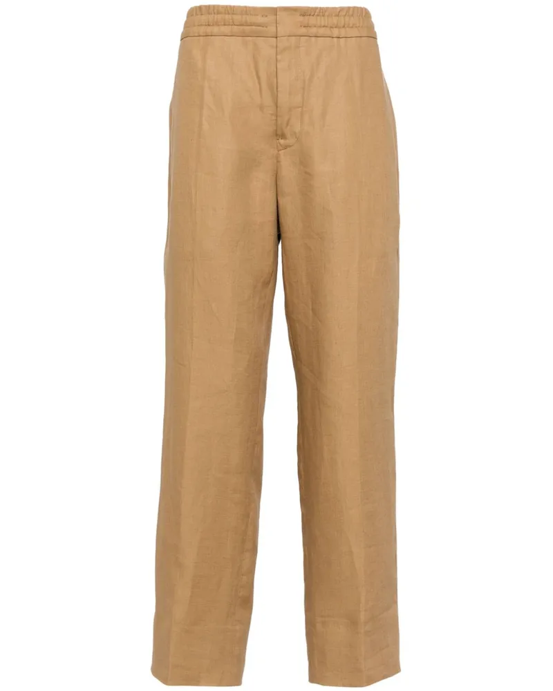 Ermenegildo Zegna Schmale Hose mit Stretchbund - Braun Braun