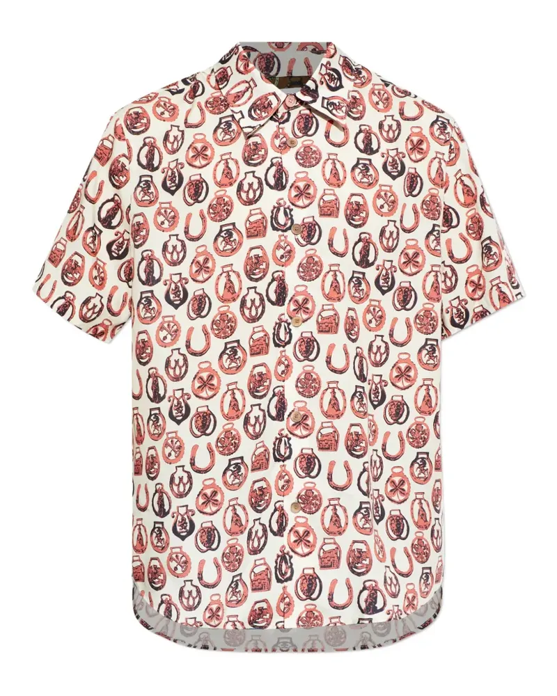 Paul Smith graphic-print short-sleeve shirt - Nude Nude